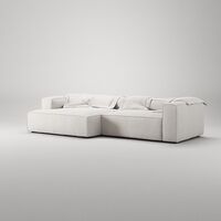 Grand 3-seters Sofa Sjeselong Venstre Damp/ Hvit