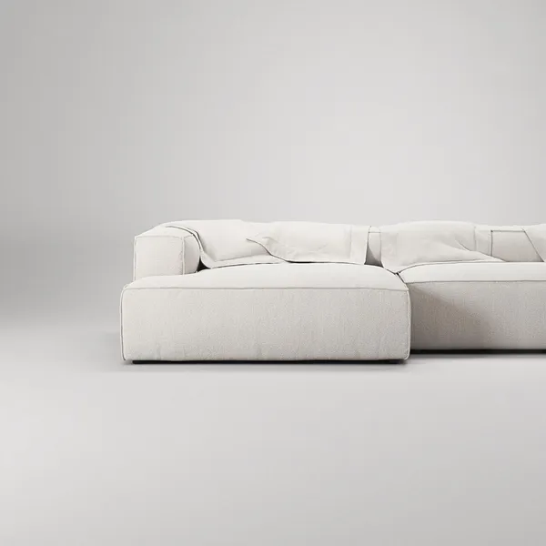 Grand 3-seters Sofa Sjeselong Venstre Damp/ Hvit