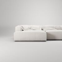 Grand 3-seters Sofa Sjeselong Venstre Damp/ Hvit