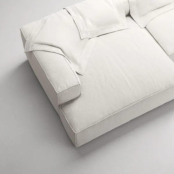 Grand 3-seters Sofa Sjeselong Venstre Damp/ Hvit