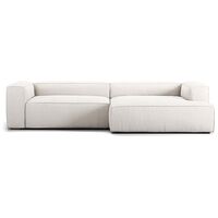 Grand 3-seters Sofa Sjeselong Høyre Damp/ Hvit