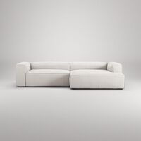 Grand 3-seters Sofa Sjeselong Høyre Damp/ Hvit