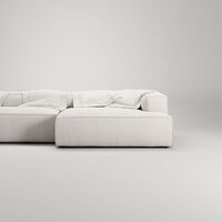 Grand 3-seters Sofa Sjeselong Høyre Damp/ Hvit