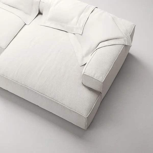 Grand 3-seters Sofa Sjeselong Høyre Damp/ Hvit