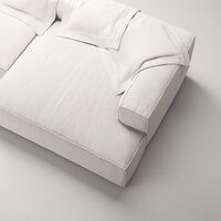 Grand 3-seters Sofa Sjeselong Høyre Damp/ Hvit