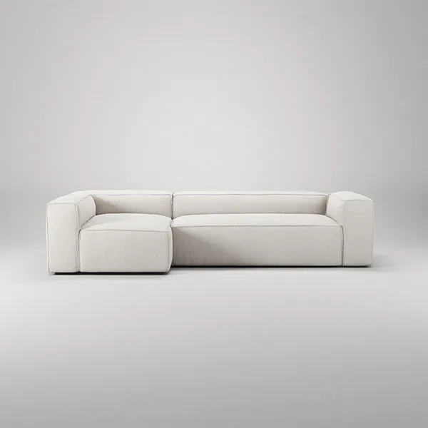 Grand 4-Sitzer Sofa Divan Links Dampf/ Weiß