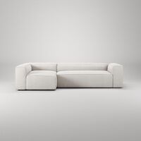 Grand 4-Sitzer Sofa Divan Links Dampf/ Weiß