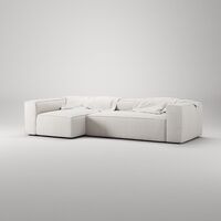 Grand 4-Sitzer Sofa Divan Links Dampf/ Weiß