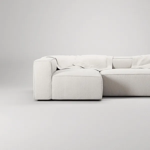 Grand 4-Sitzer Sofa Divan Links Dampf/ Weiß