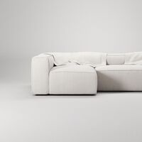 Grand 4-Sitzer Sofa Divan Links Dampf/ Weiß