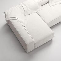 Grand 4-Sitzer Sofa Divan Links Dampf/ Weiß