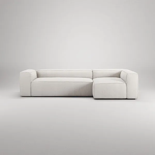 Grand 4-seters Sofa Divan Høyre Damp/ Hvit