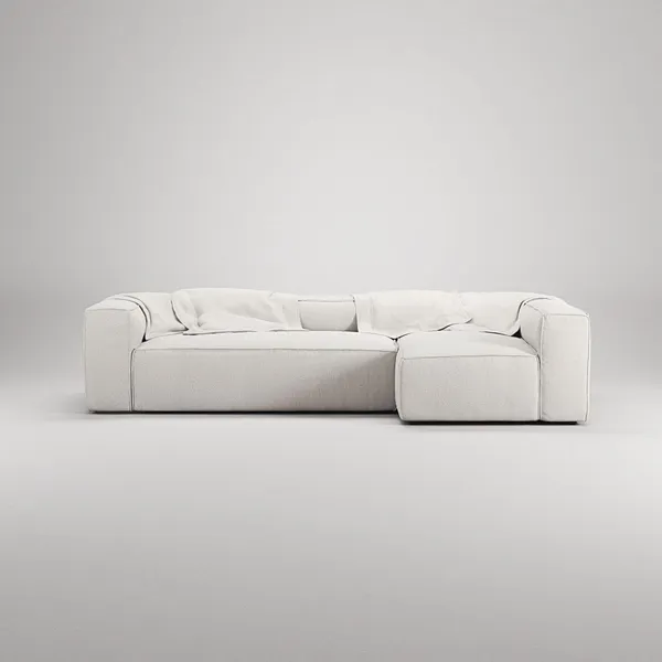 Grand 4-seters Sofa Divan Høyre Damp/ Hvit