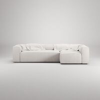 Grand 4-seters Sofa Divan Høyre Damp/ Hvit