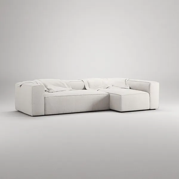 Grand 4-seters Sofa Divan Høyre Damp/ Hvit