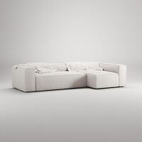 Grand 4-seters Sofa Divan Høyre Damp/ Hvit