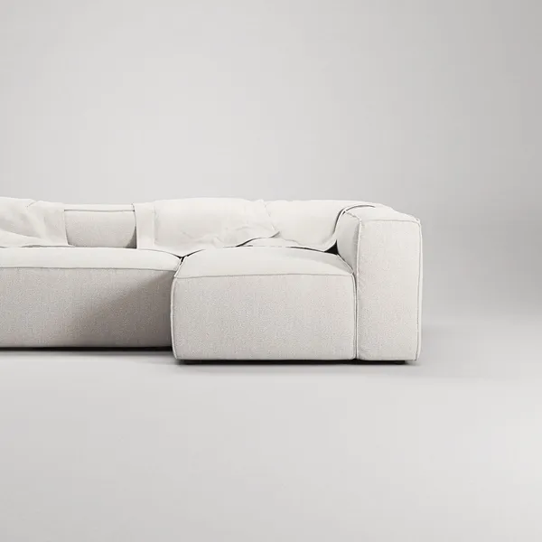 Grand 4-seters Sofa Divan Høyre Damp/ Hvit
