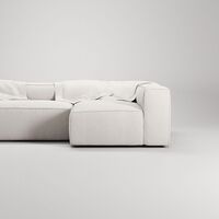Grand 4-seters Sofa Divan Høyre Damp/ Hvit