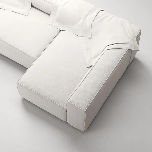 Grand 4-seters Sofa Divan Høyre Damp/ Hvit