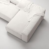Grand 4-seters Sofa Divan Høyre Damp/ Hvit
