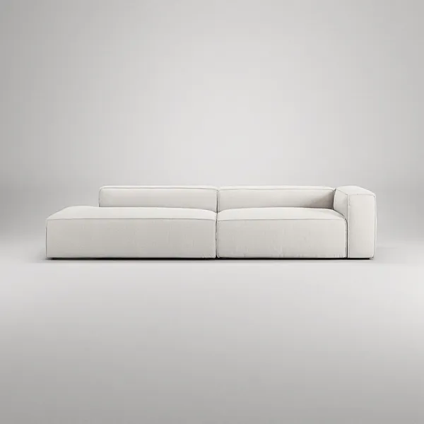 Grand 3-Seater Sofa Open End Left Steam/ White