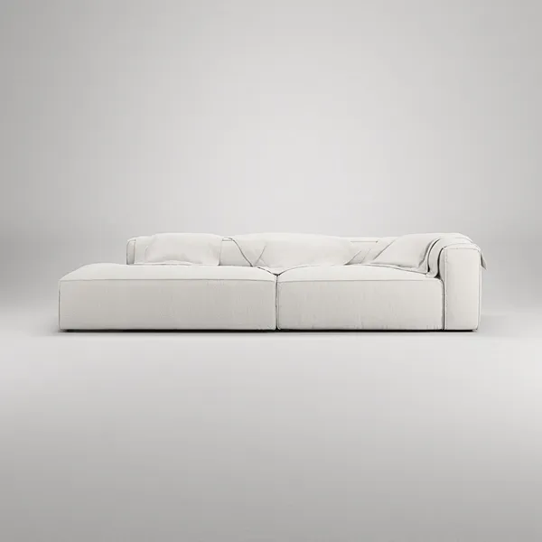 Grand 3-Seater Sofa Open End Left Steam/ White