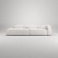 Grand 3-Seater Sofa Open End Left Steam/ White