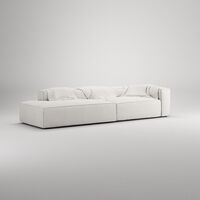 Grand 3-Seater Sofa Open End Left Steam/ White