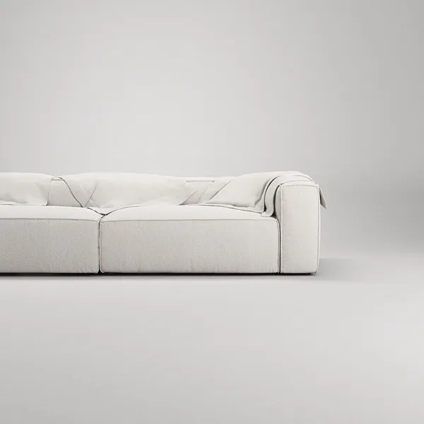 Grand 3-Seater Sofa Open End Left Steam/ White