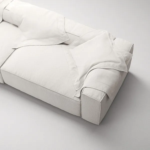 Grand 3-Seater Sofa Open End Left Steam/ White