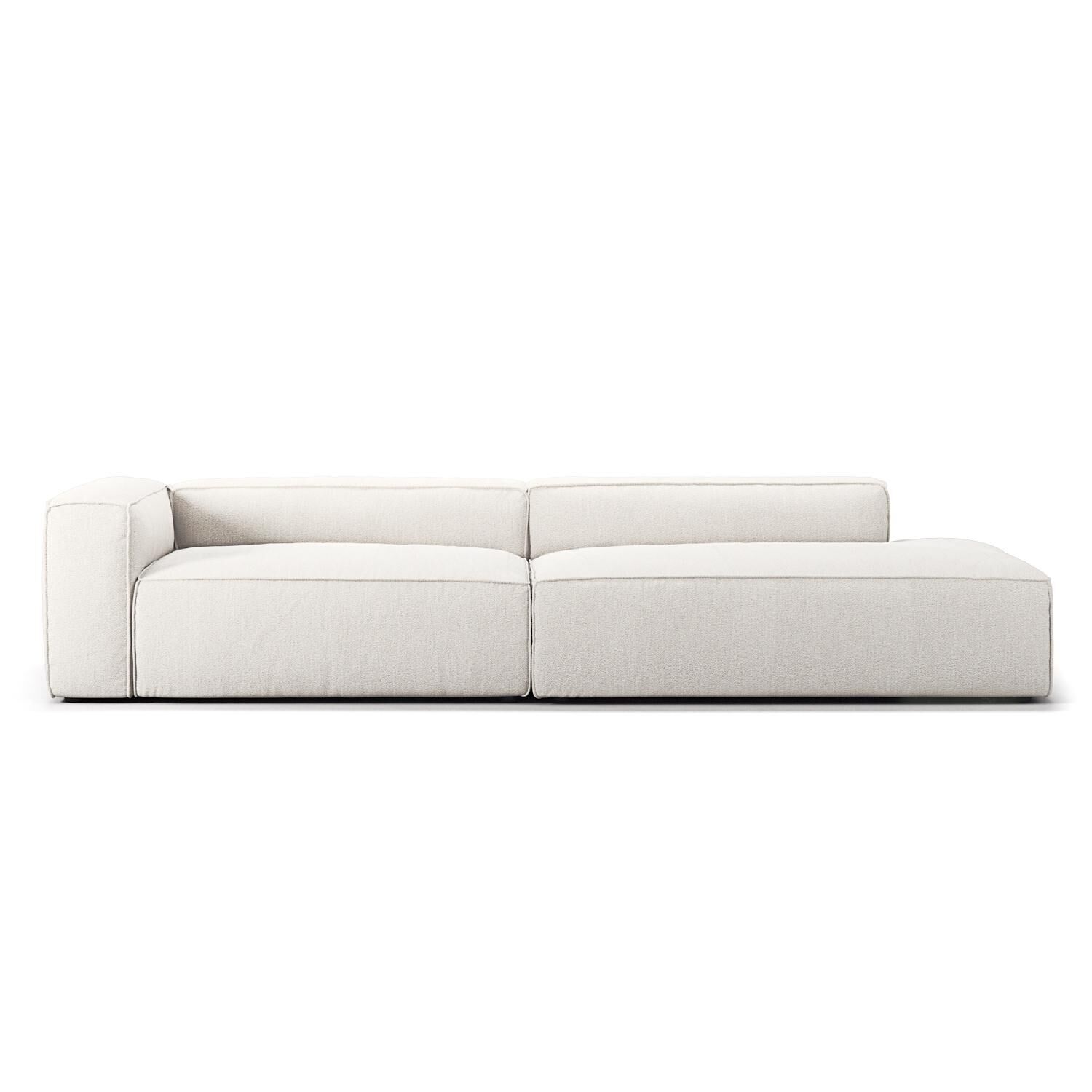 Grand 3-Seters Sofa Åpen Ende Høyre Steam/Hvit