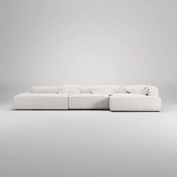 Grand 5-Sitzer Sofa, Offenes Ende Links, Dampf/ Weiß