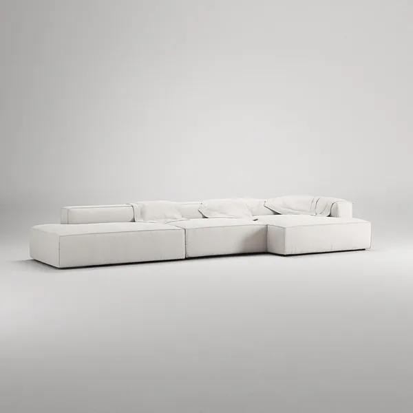 Grand 5-Sitzer Sofa, Offenes Ende Links, Dampf/ Weiß