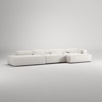 Grand 5-Sitzer Sofa, Offenes Ende Links, Dampf/ Weiß