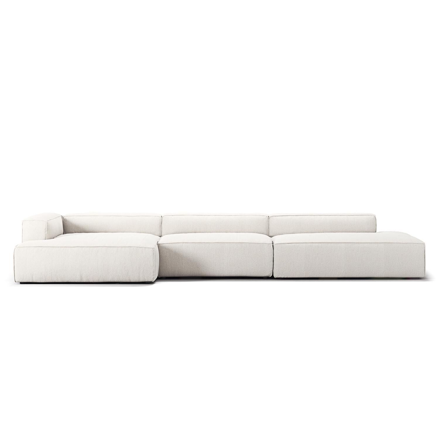 Grand 5-Personers Sofa ben Ende Hjre Steam/Hvid