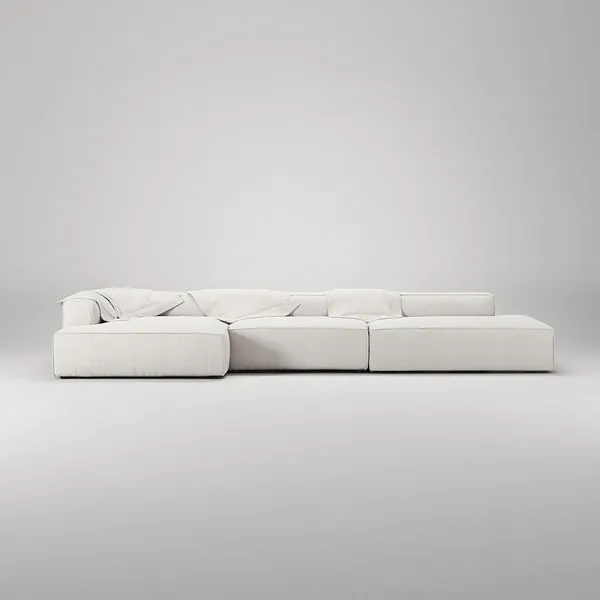 Grand 5-Seater Sofa Open End Right Steam/White
