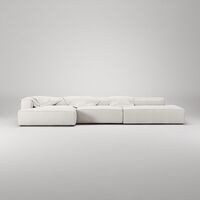 Grand 5-Seater Sofa Open End Right Steam/White