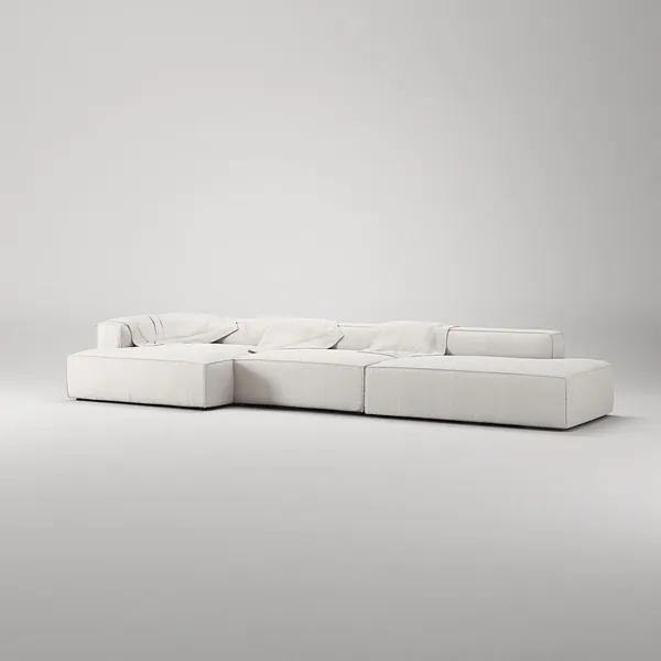 Grand 5-Seater Sofa Open End Right Steam/White