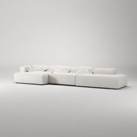 Grand 5-Seater Sofa Open End Right Steam/White