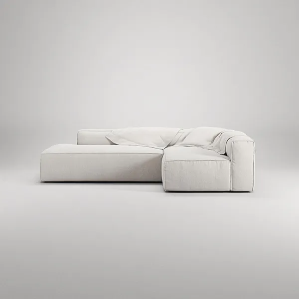 Divano A 3 Posti Grand Open End Left Steam/ Bianco