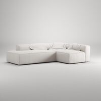 Divano A 3 Posti Grand Open End Left Steam/ Bianco