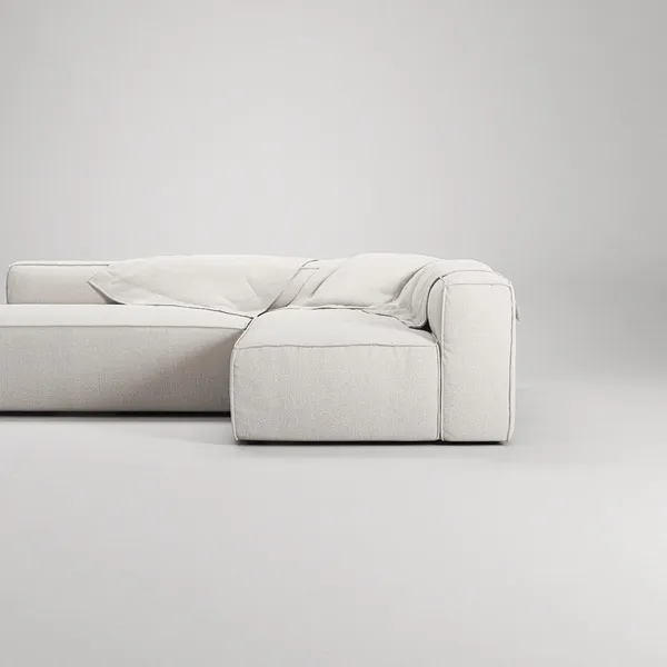 Divano A 3 Posti Grand Open End Left Steam/ Bianco