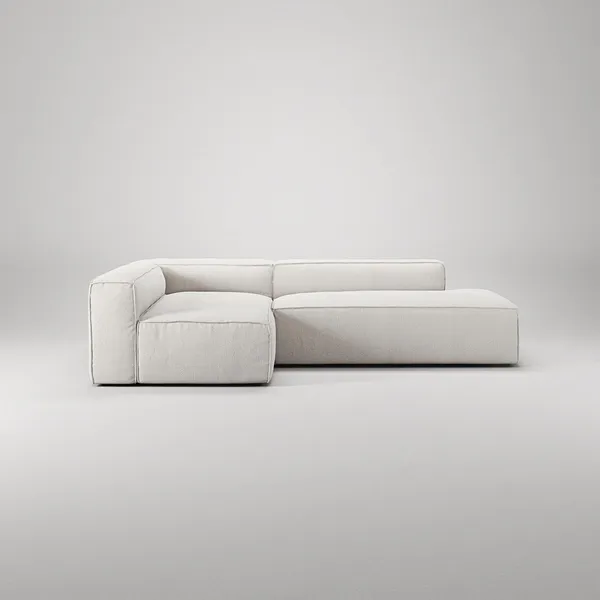 Grand 3-Seater Lounge Sofa Open End Right Steam/White