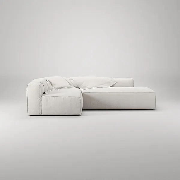 Grand 3-Seater Lounge Sofa Open End Right Steam/White