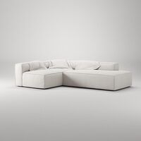 Grand 3-Seater Lounge Sofa Open End Right Steam/White