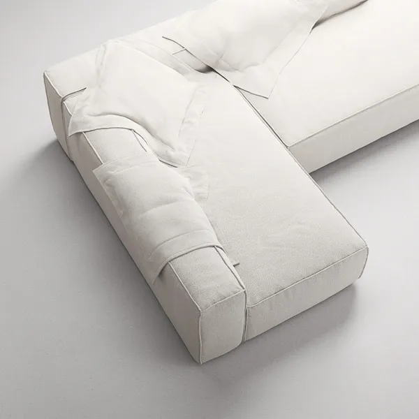 Grand 3-Seater Lounge Sofa Open End Right Steam/White