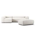 Grand 4-Seater Sofa Divan Open End With Footstool Left Steam/ White