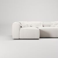 Grand 4-Seater Sofa Divan Open End With Footstool Left Steam/ White
