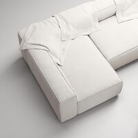 Grand 4-Seater Sofa Divan Open End With Footstool Left Steam/ White