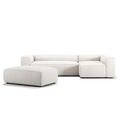 Grand 4-Seater Sofa Divan Open End With Footstool Right Steam/ White